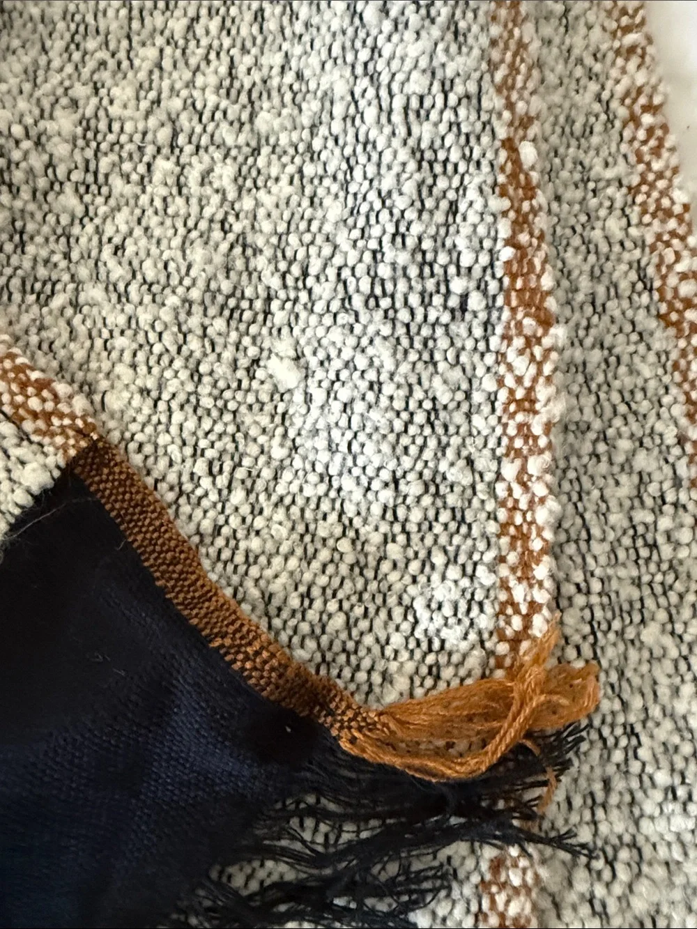 Crate + Barrel Elki throw -Two-Tone Cream and Black - perfect condition